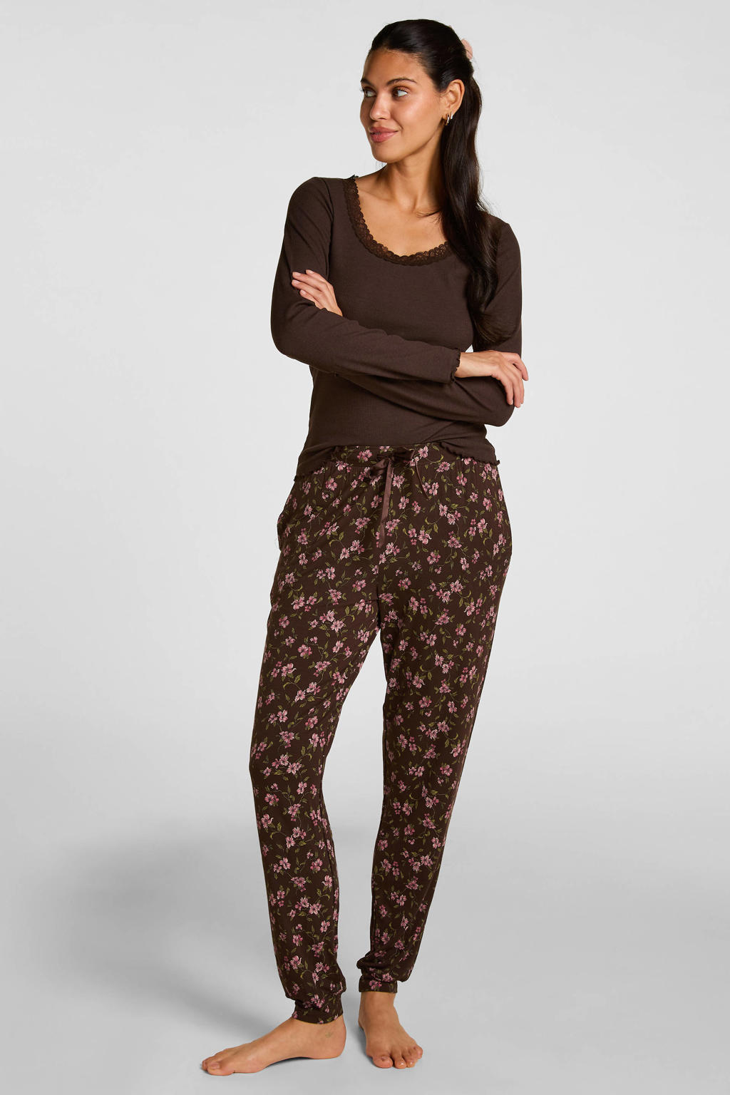 Hunkemöller pyjamatop - bruin