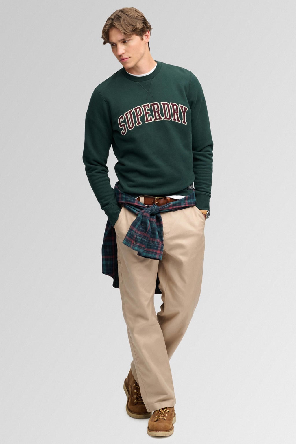 Superdry relaxed fit sweater met logo - groen