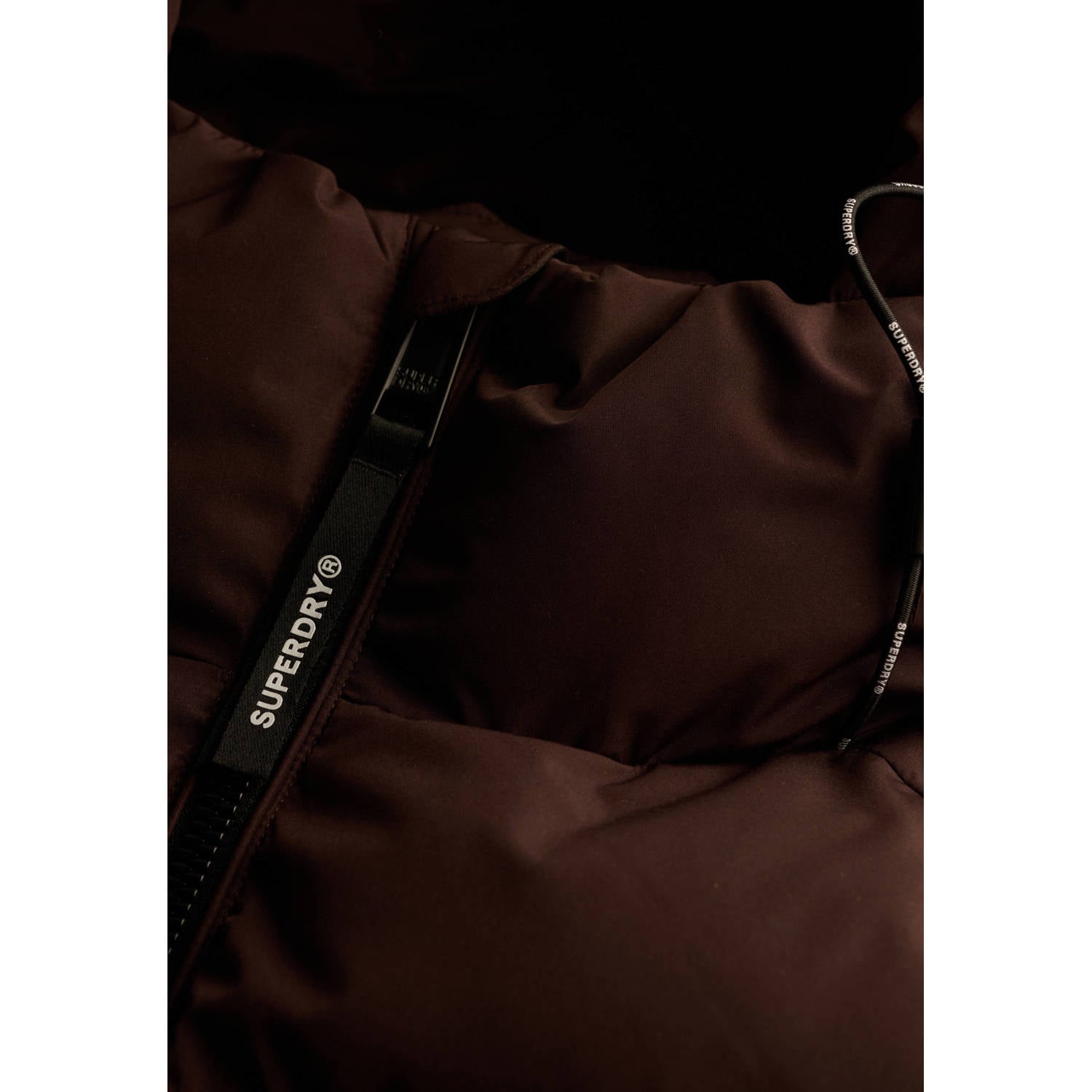 Superdry quilted gewatteerde winterjas roodbruin