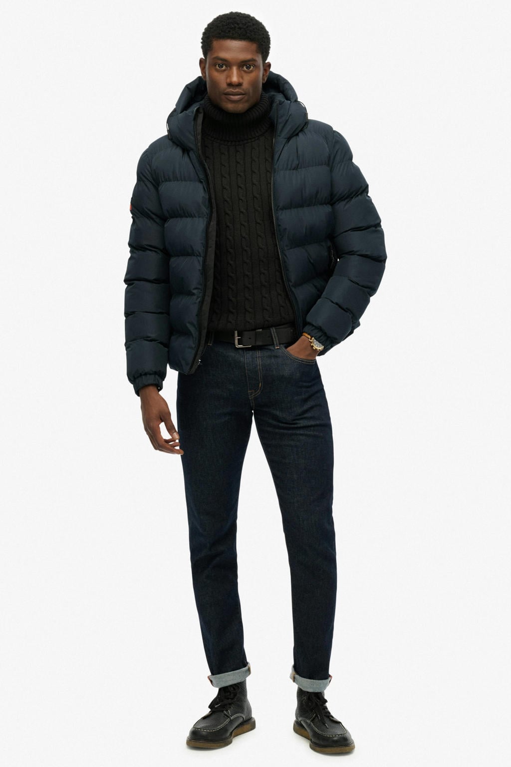 Superdry quilted gewatteerde winterjas - eclipse navy/eclipse navy