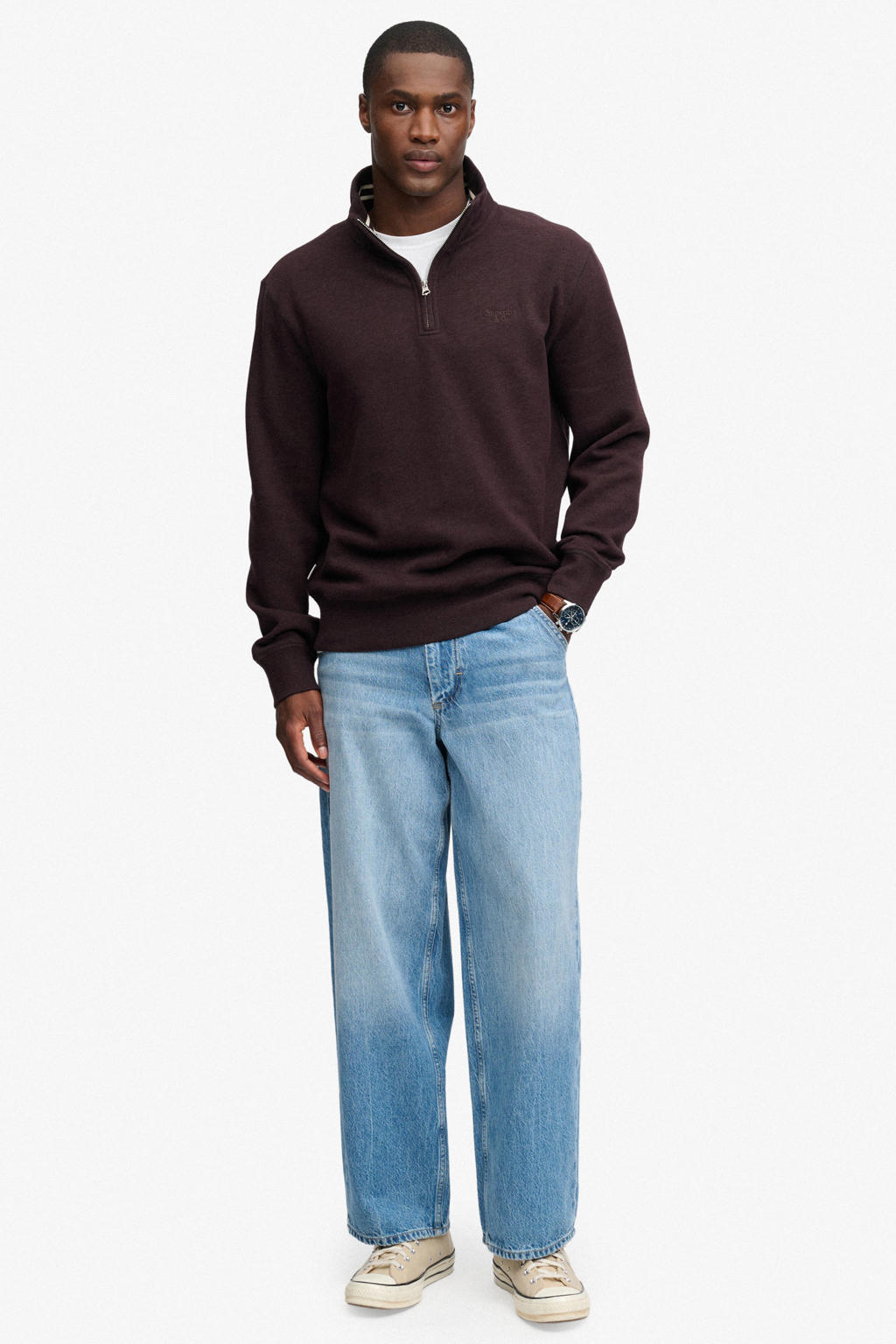Superdry relaxed fit trui - roodbruin