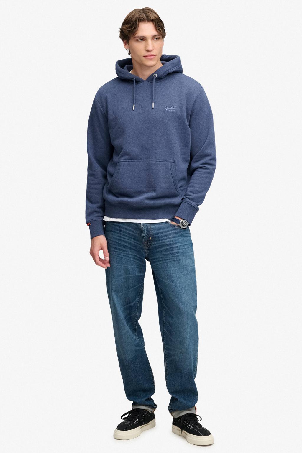 Superdry regular fit hoodie - blauw