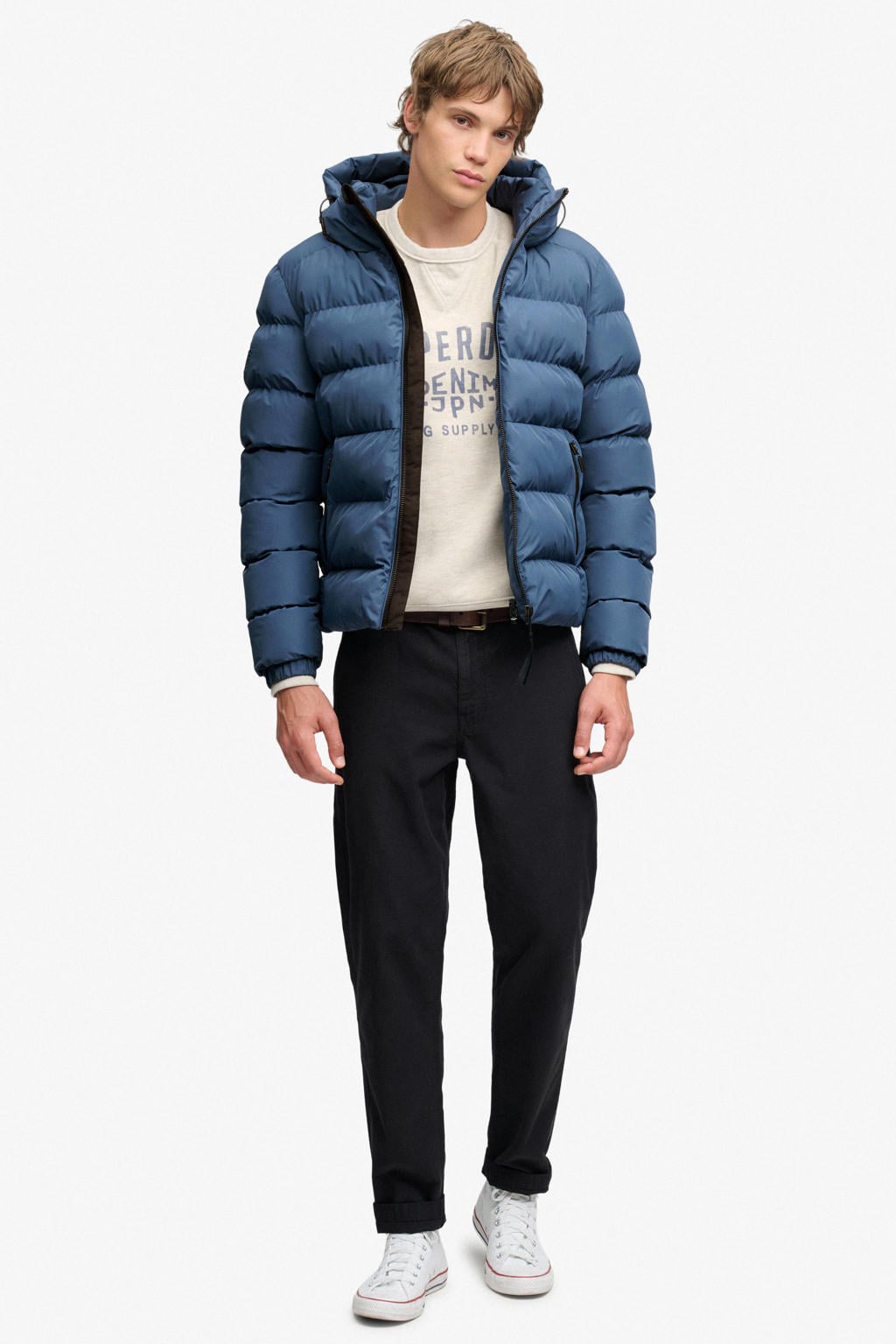 Superdry quilted gewatteerde winterjas - blauw
