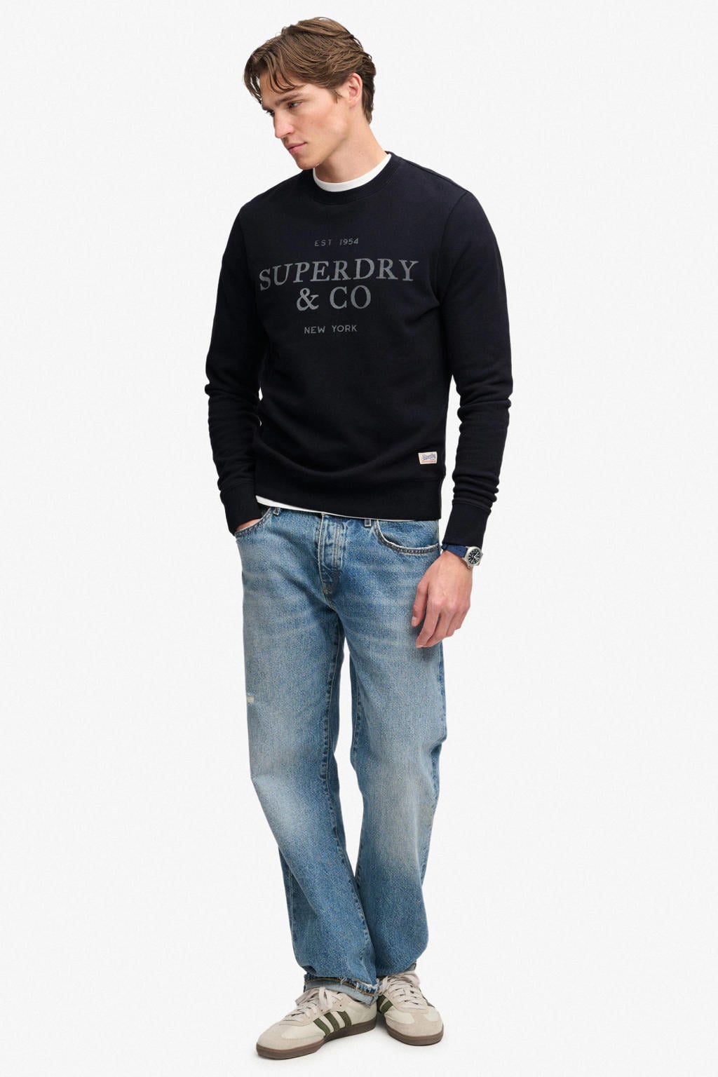Superdry relaxed fit sweater - donkerblauw