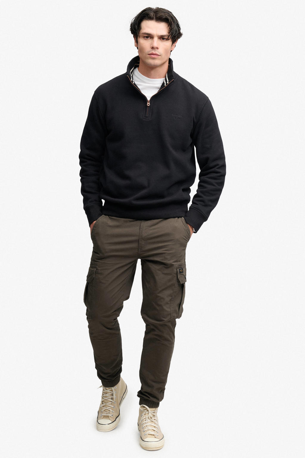 Superdry relaxed fit trui - zwart