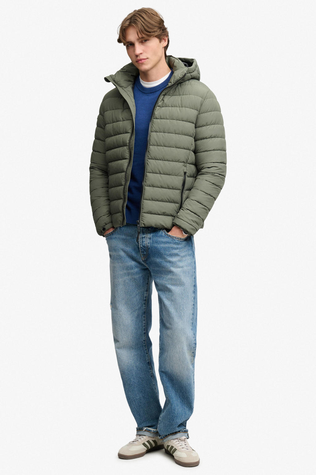 Superdry FUJI quilted gewatteerde jas - groen