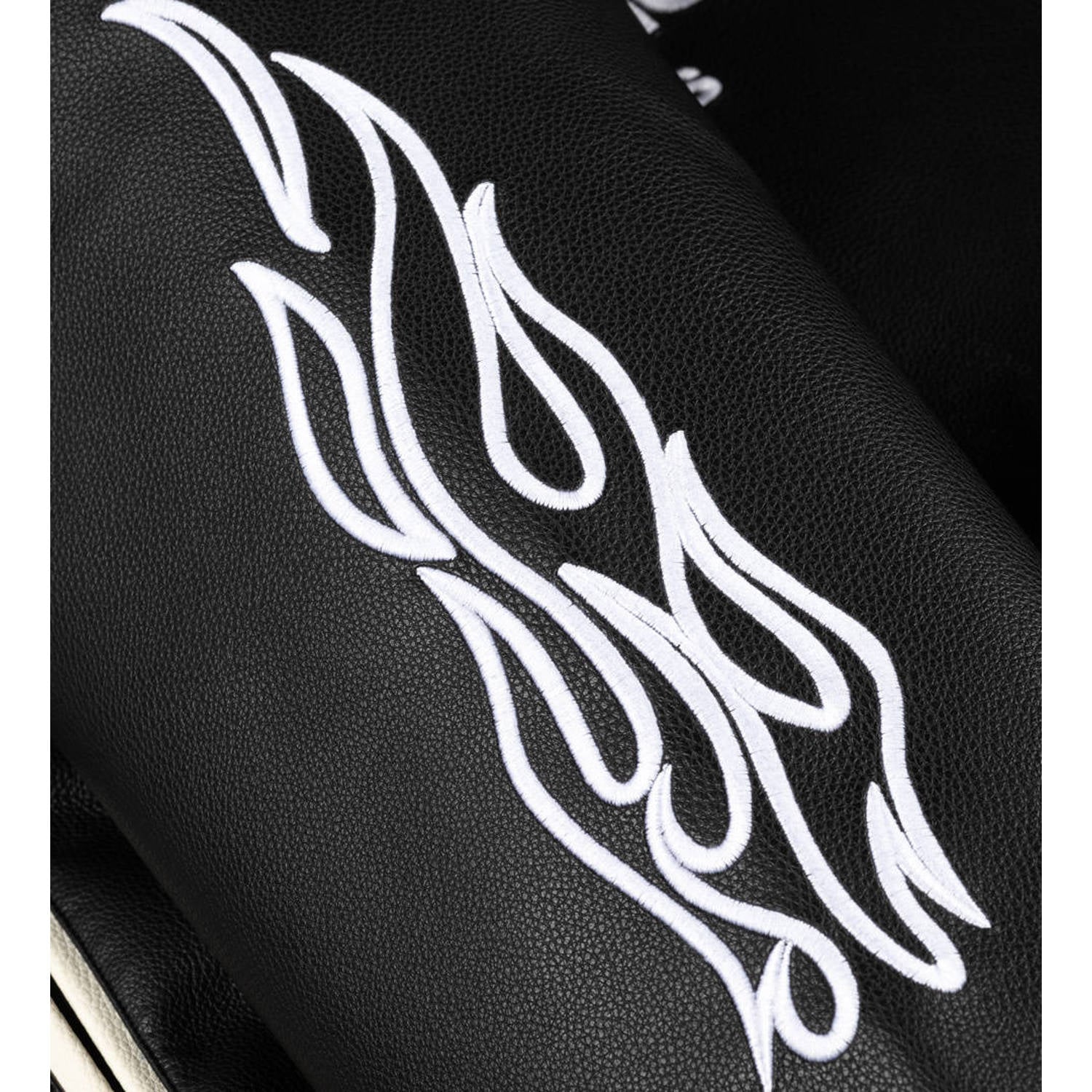 Croyez imitatieleren baseballjack met backprint zwart