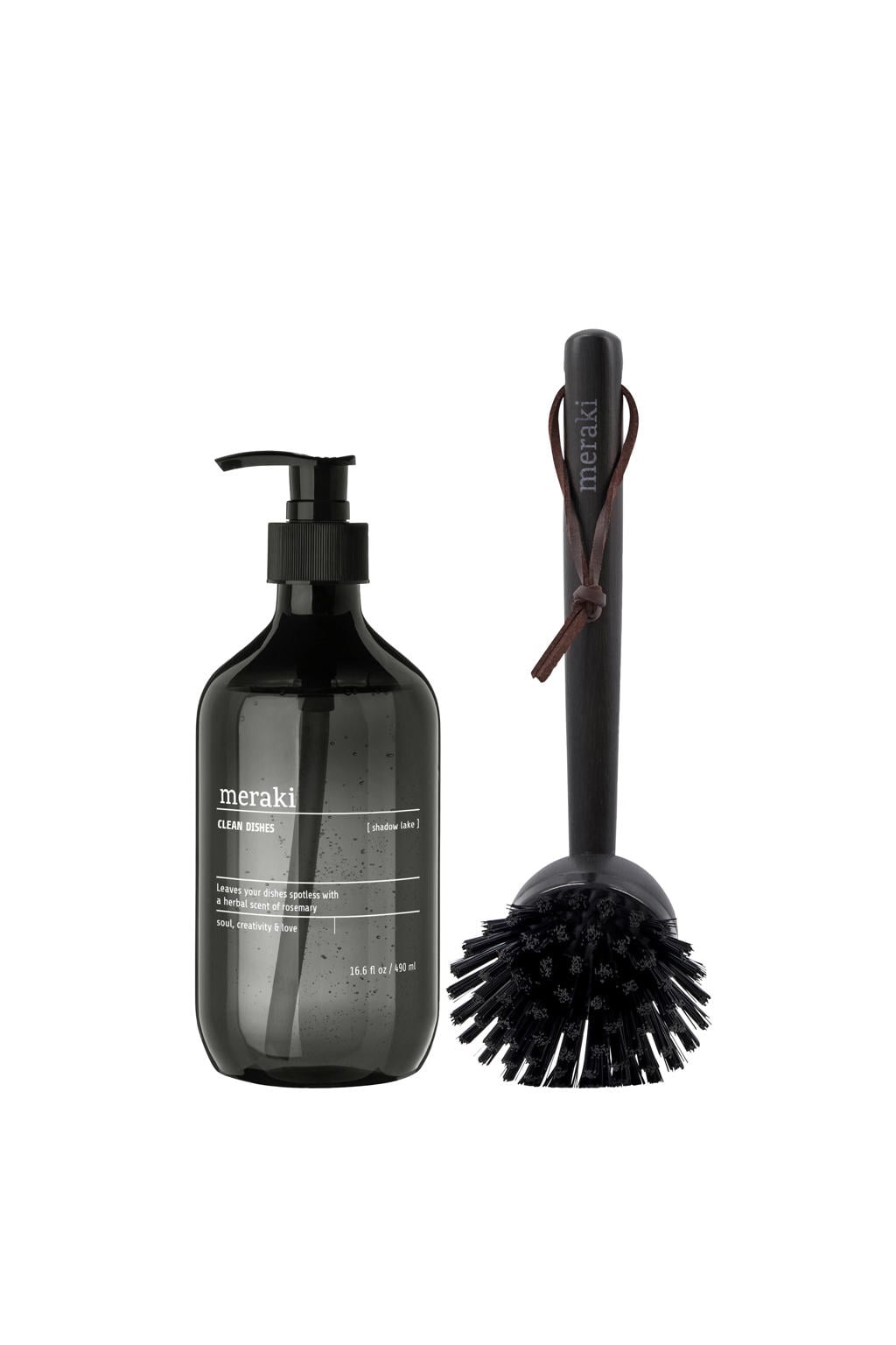Meraki geschenkset Shadow Lake - afwasmiddel + borstel