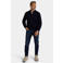 New Zealand Auckland katoenen regular fit kabeltrui met kabels - donkerblauw