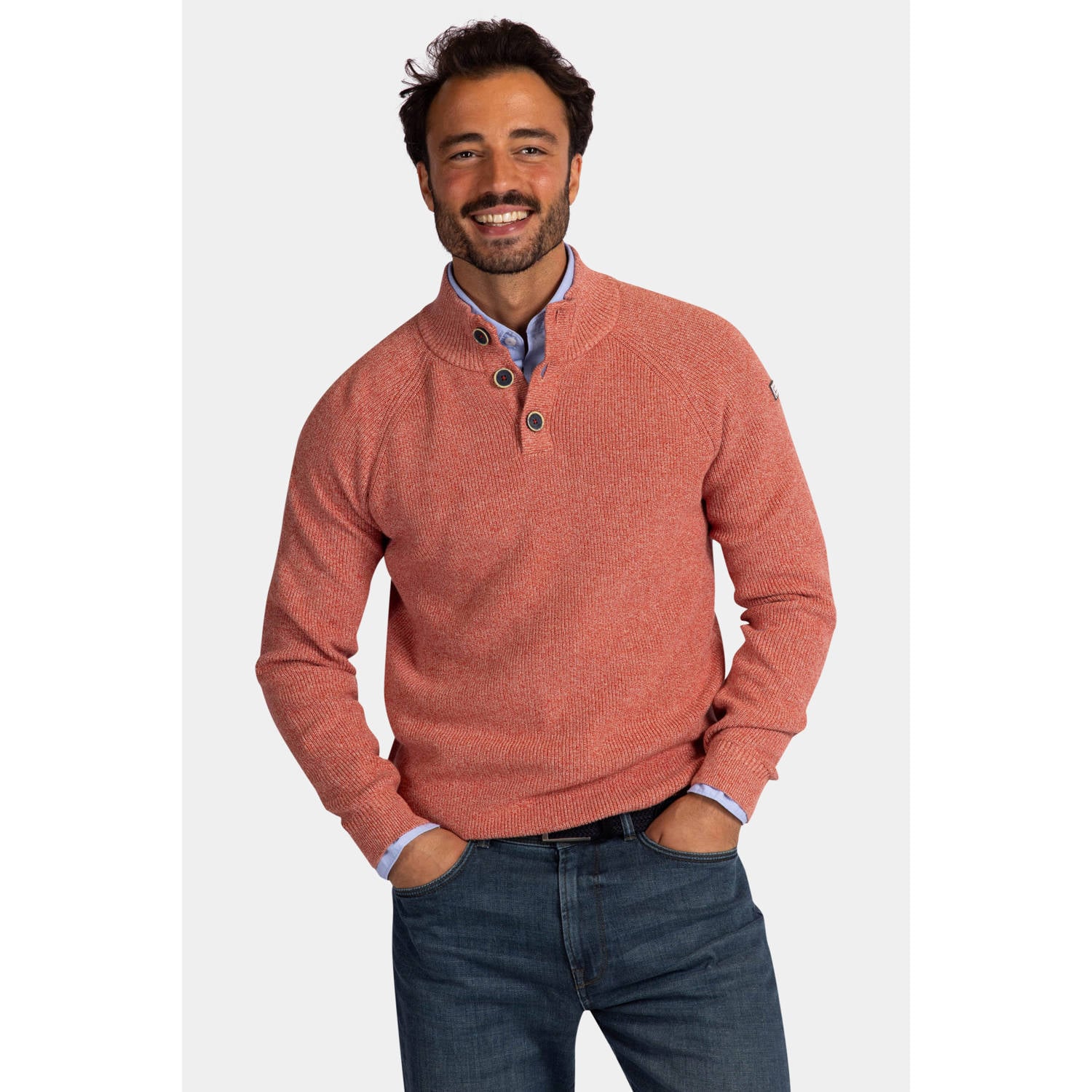 New Zealand Auckland katoenen regular fit gebreide trui rusty orange