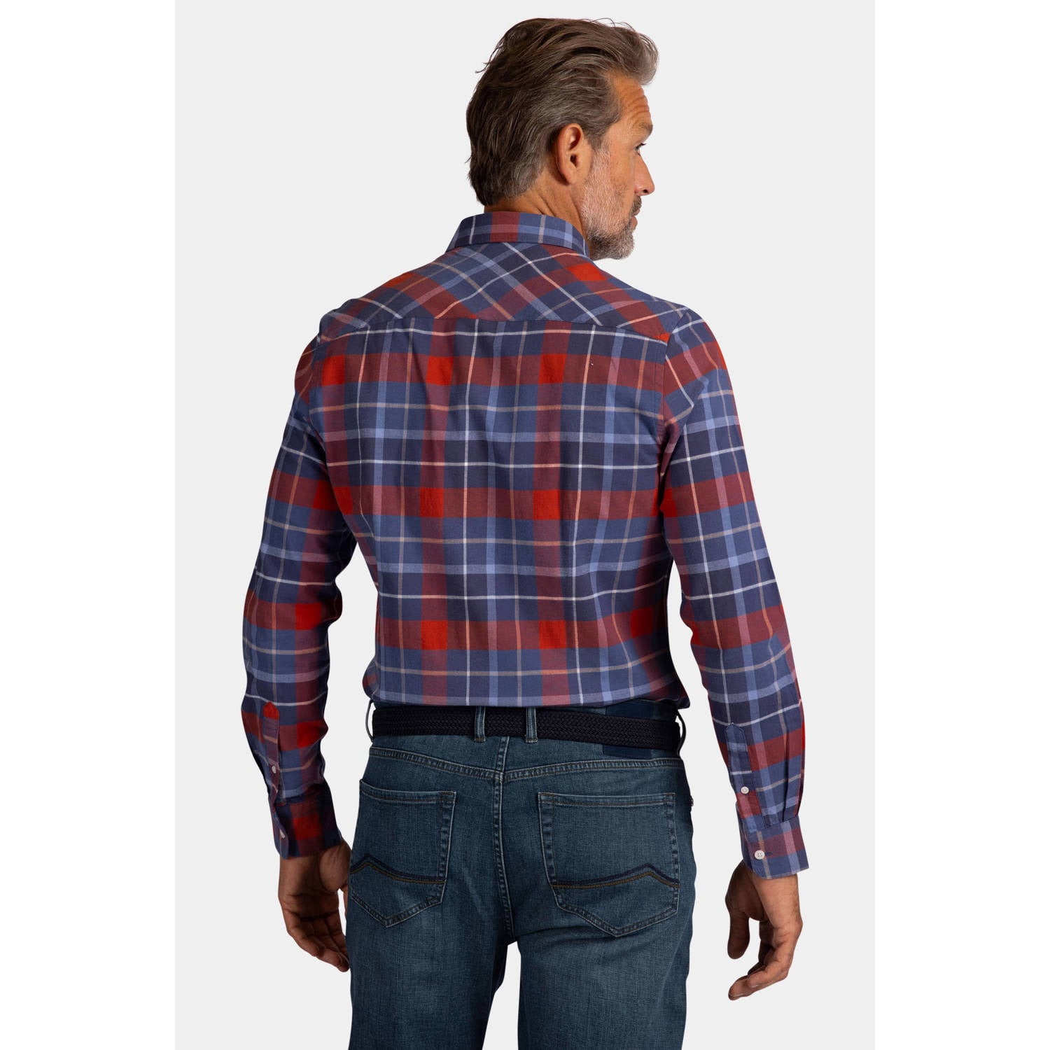 New Zealand Auckland regular fit geruite overhemd capri blue