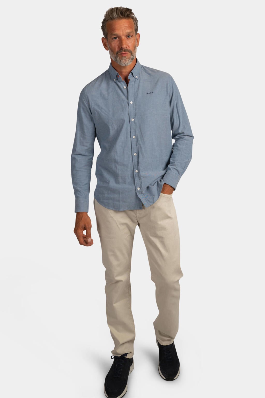 New Zealand Auckland regular fit casual overhemd - capri blauw