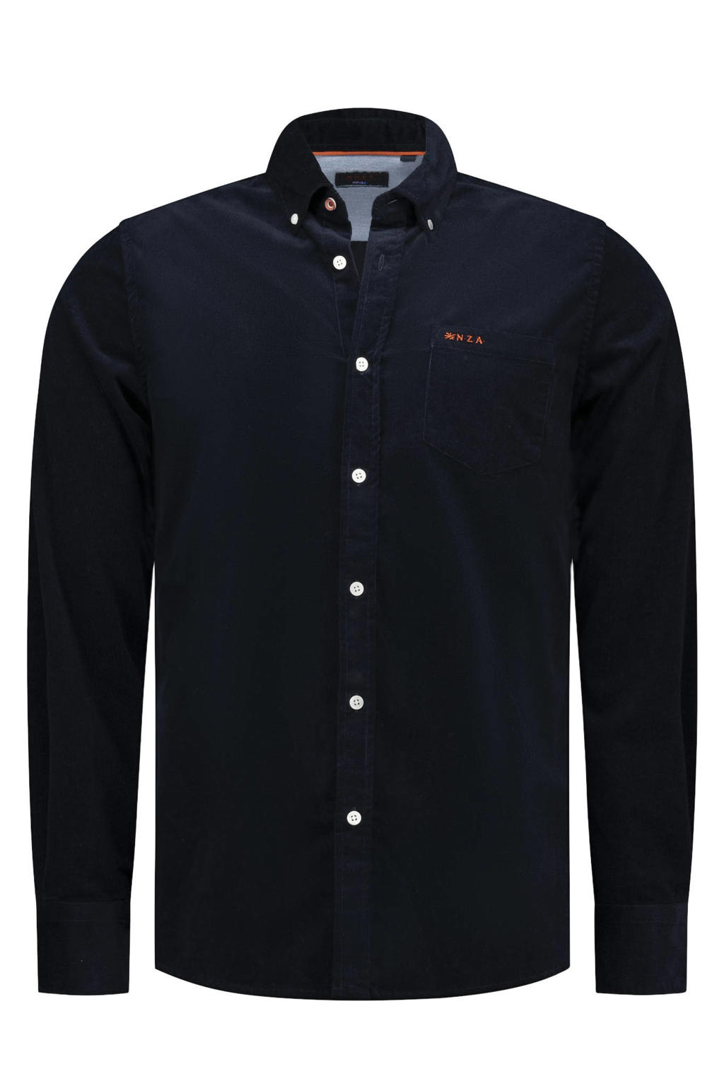 New Zealand Auckland regular fit corduroy overhemd - donkerblauw