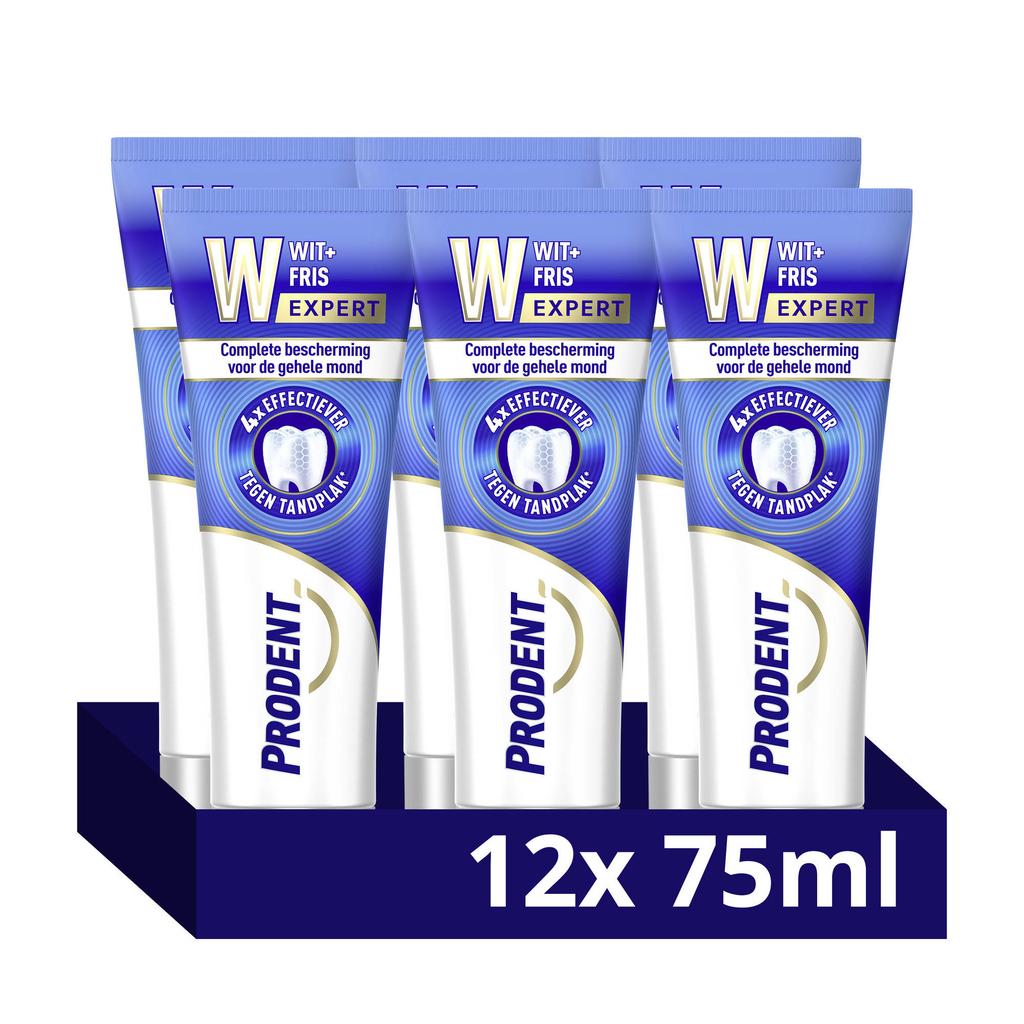 Prodent Expert Wit + Fris tandpasta - 12 x 75 ml