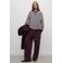 The New Society high waist loose fit broek met logo - donkerrood