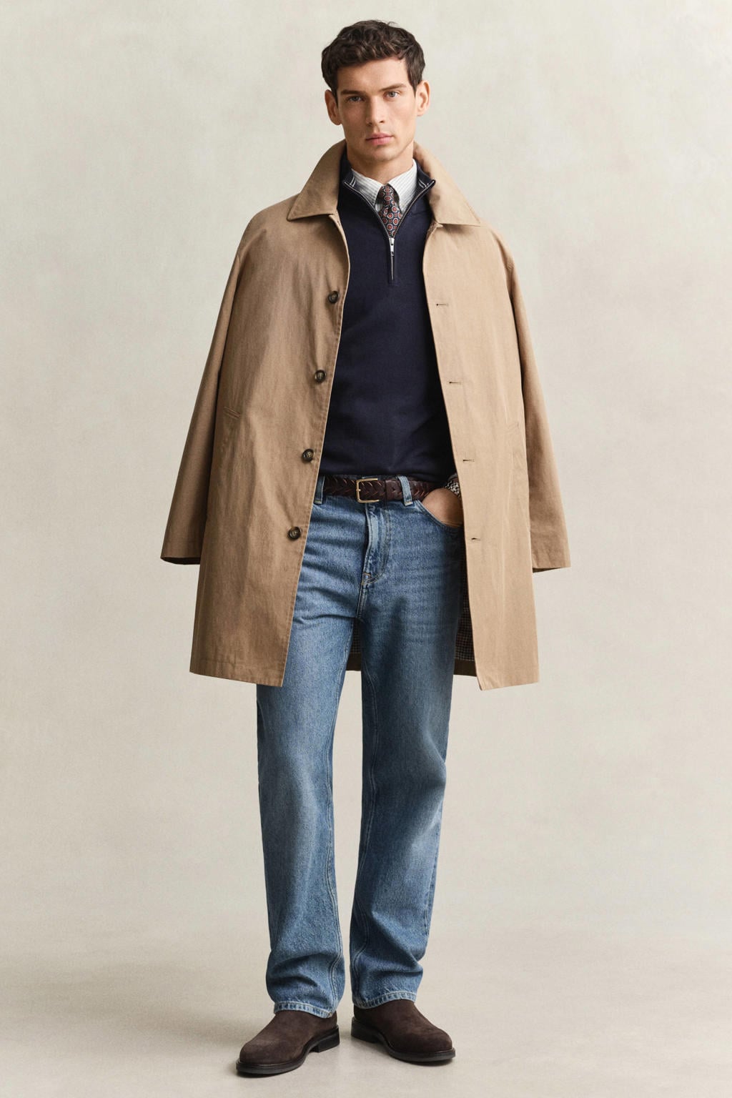 GANT katoenen regular fit gebreide trui - evening blue