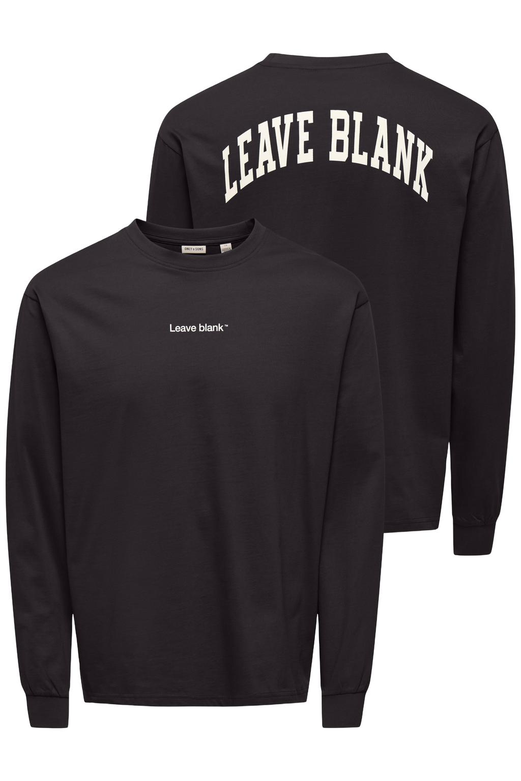 Zwarte heren ONLY & SONS relaxed fit longsleeve van katoen met lange mouwen en ronde hals