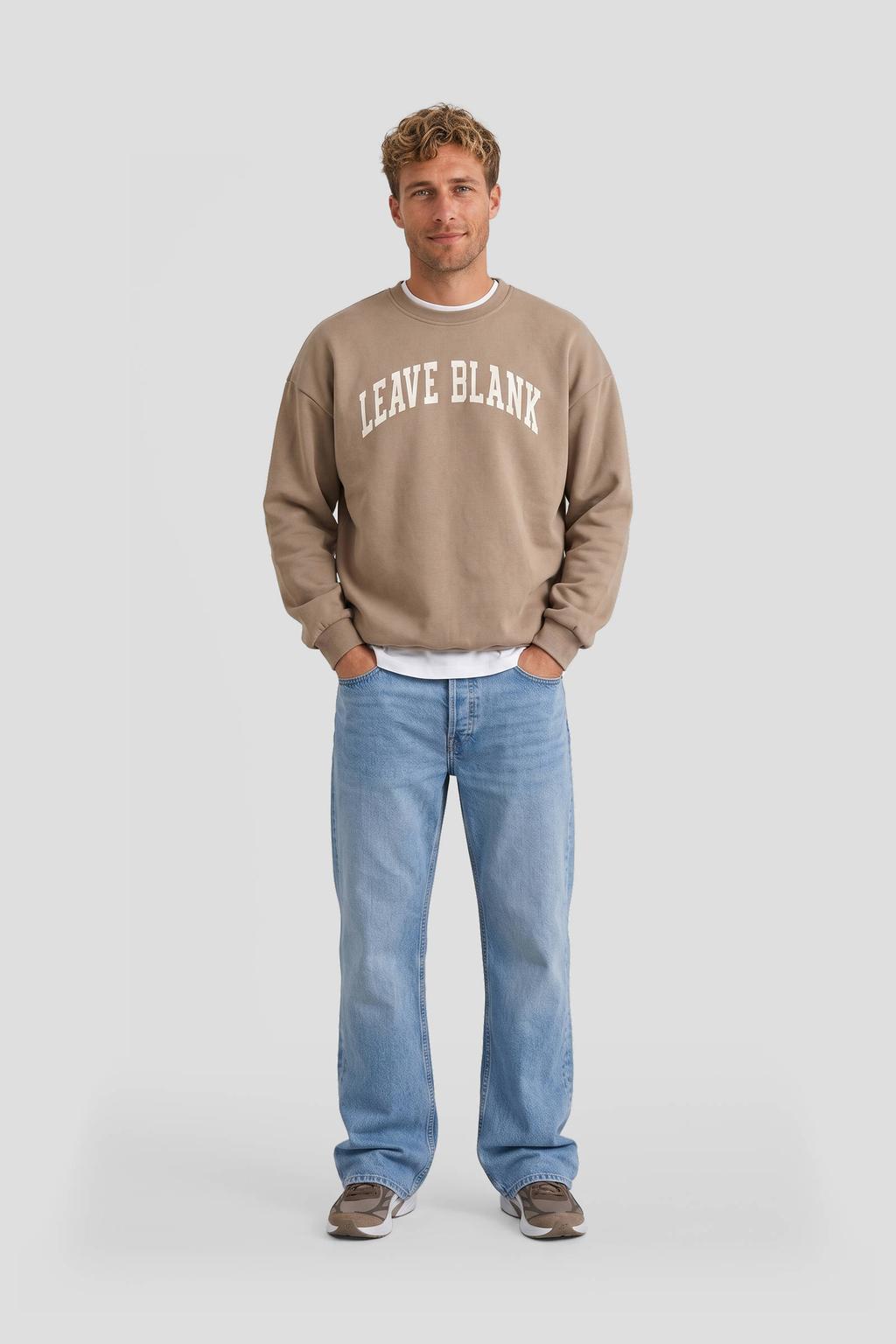 ONLY & SONS oversized sweater met print - fossil