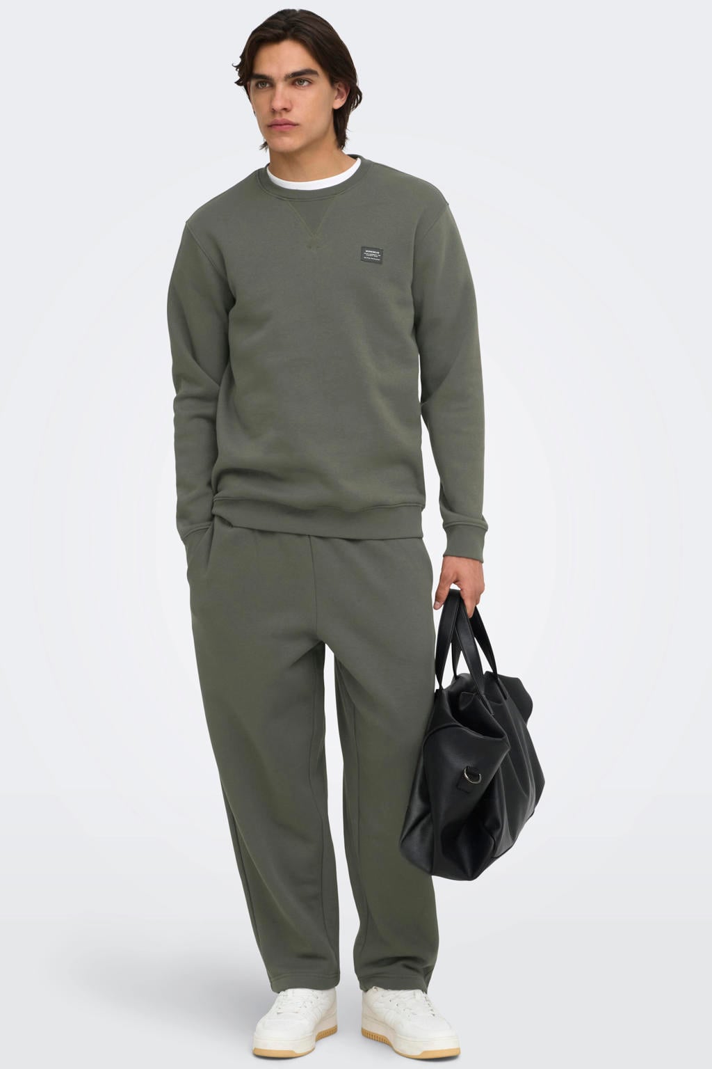 ONLY & SONS regular fit sweater - donkergroen
