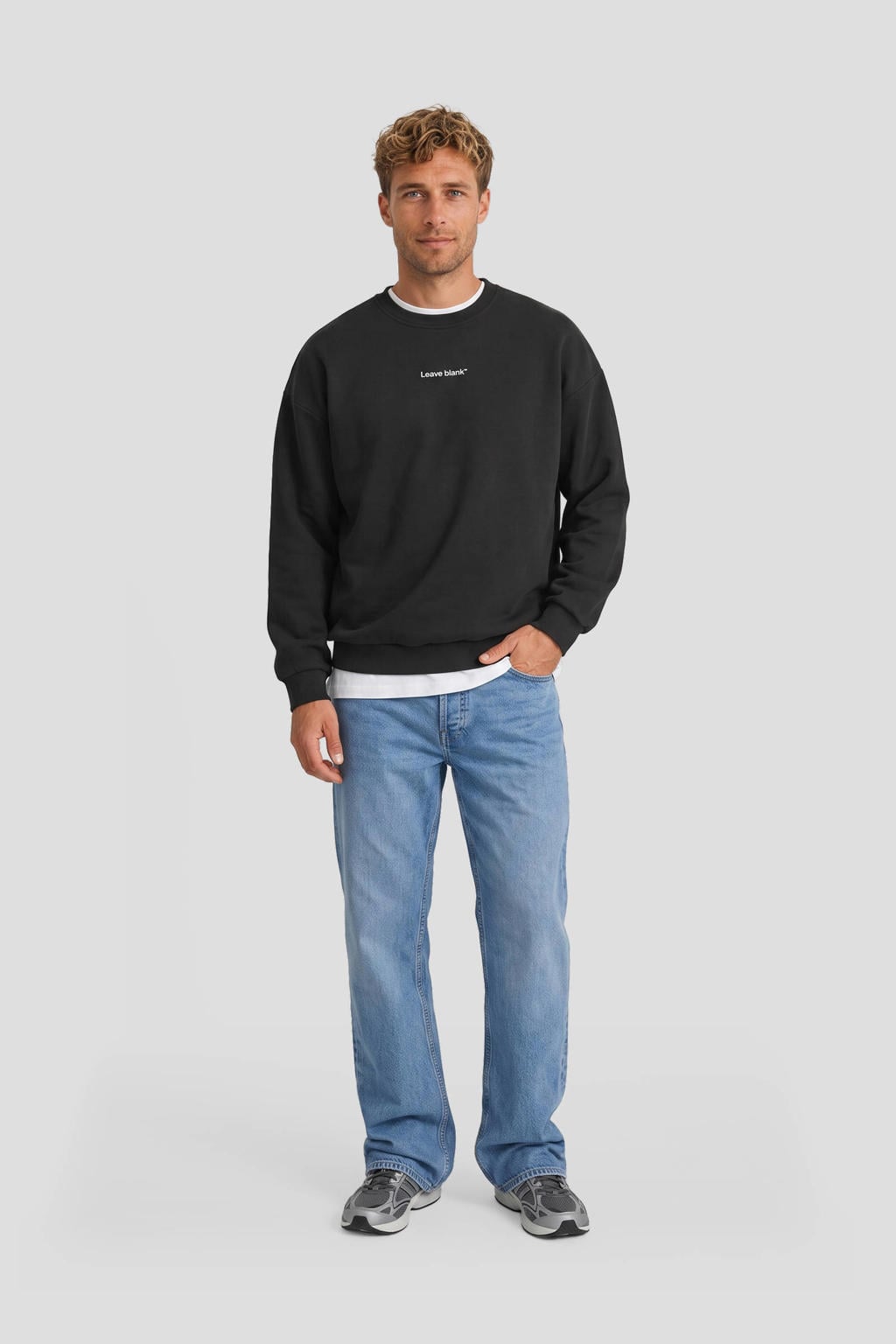 ONLY & SONS oversized sweater met print - zwart