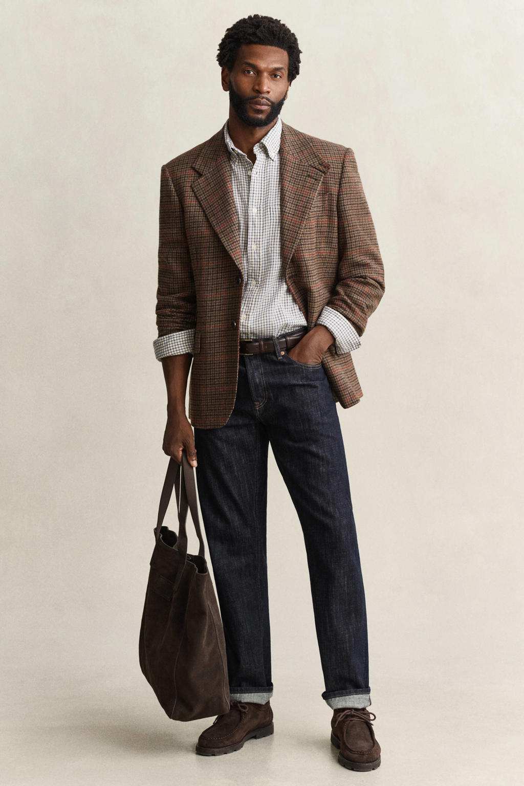 GANT flanel regular fit geruit overhemd - blue horizon
