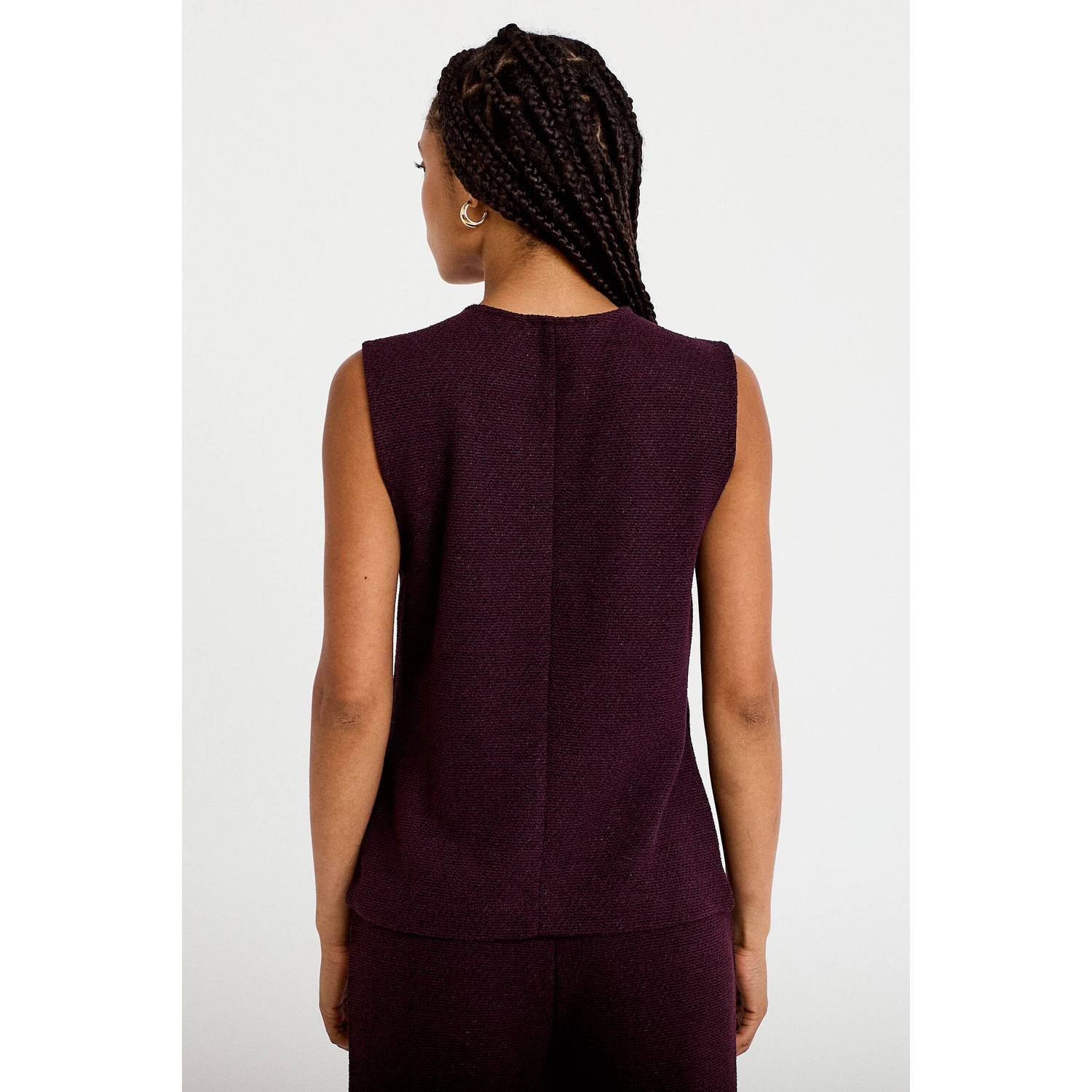 Cache gilet donkerpaars