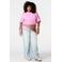MS Mode gebloemde jacquard top Plus Size - roze