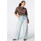 MS Mode T-shirt Plus Size met panterprint - bruin