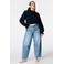 MS Mode blouse met ruches Plus Size - donkerblauw