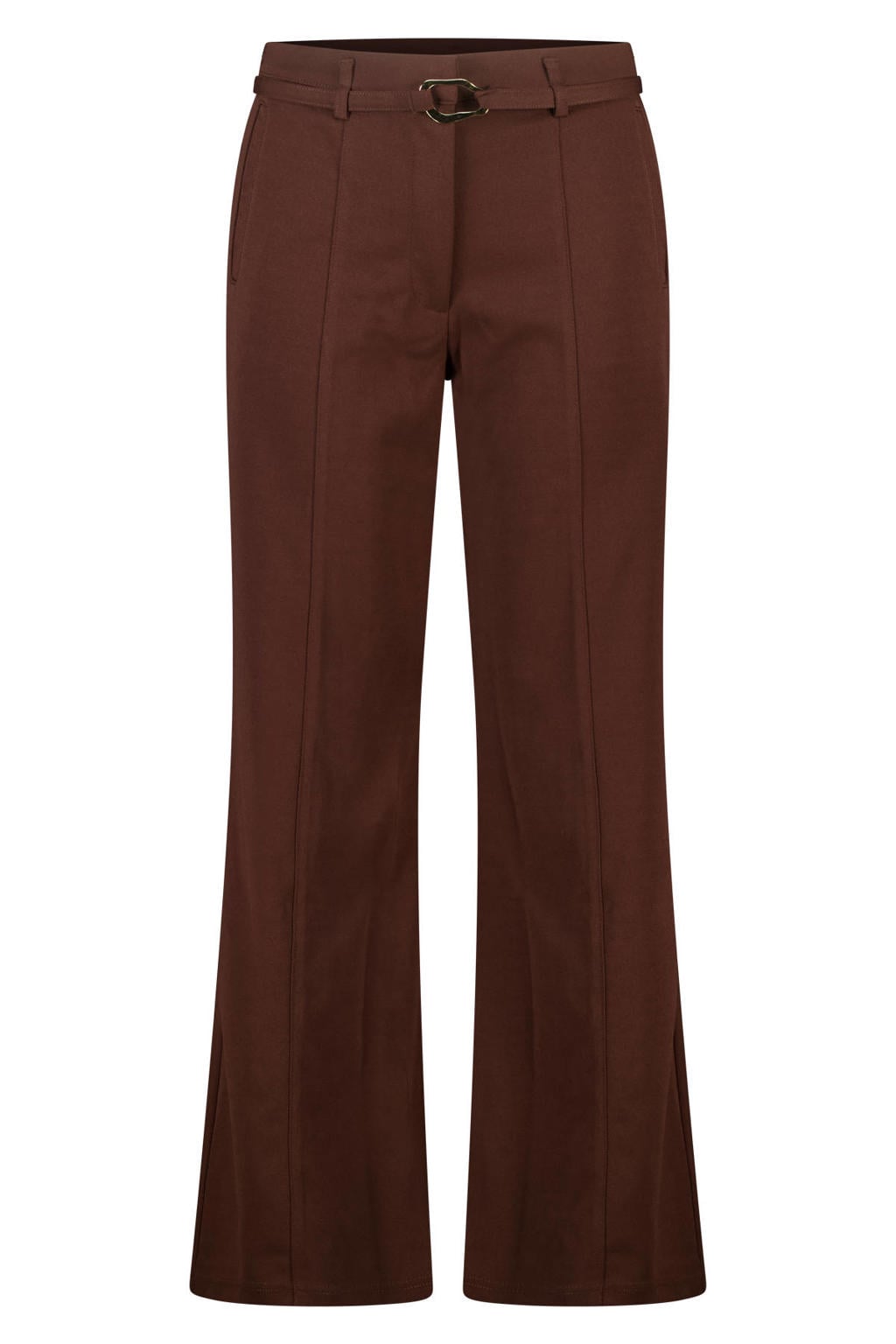 MS Mode flared broek Plus Size - bruin