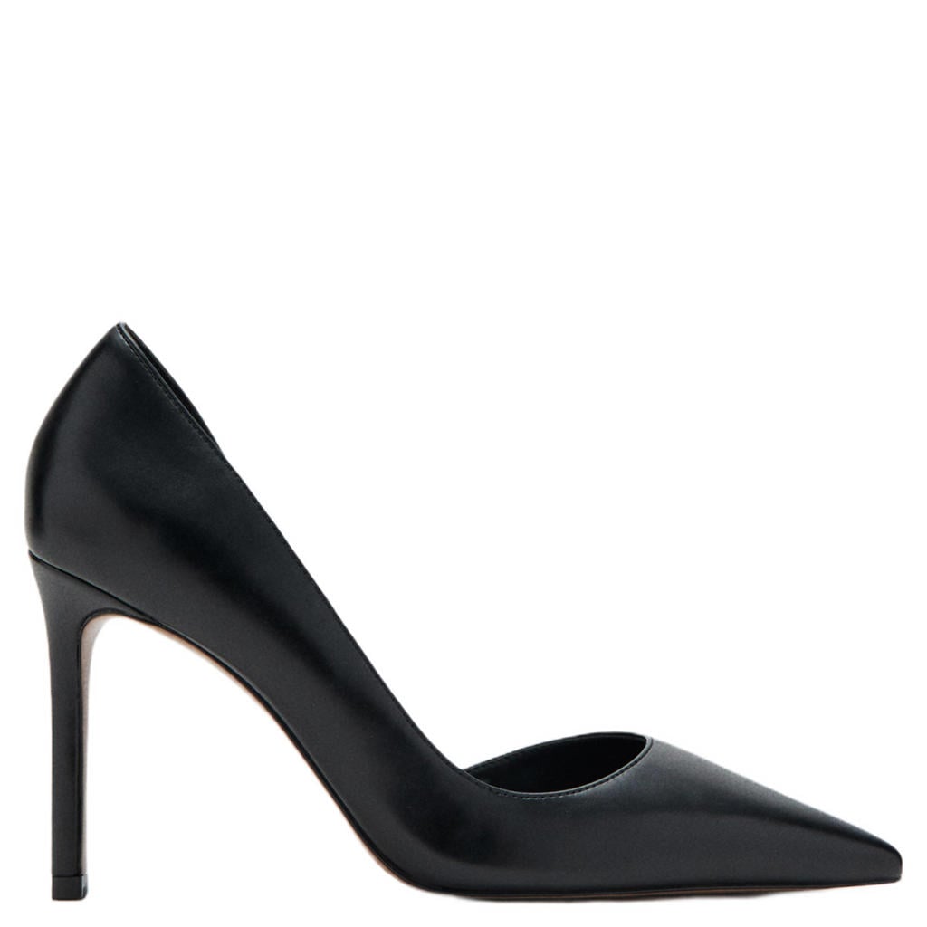 Zwarte dames Mango imitatieleren pumps met naaldhak -