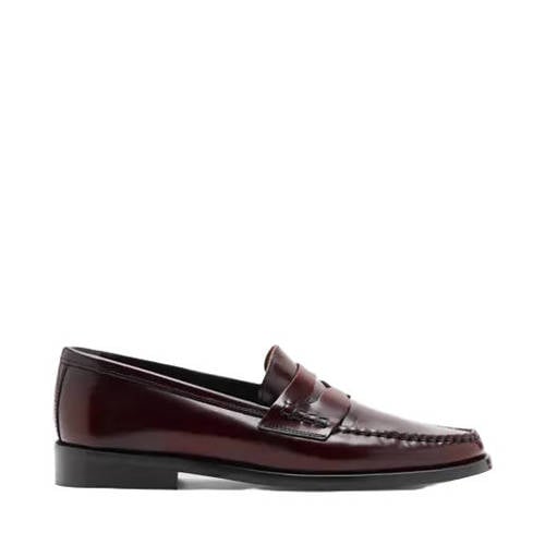 Mango leren loafers bordeauxrood – Bordeaux