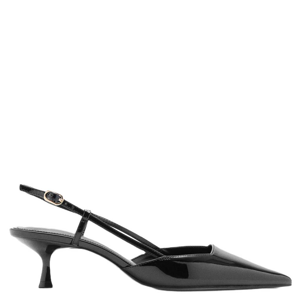 Zwarte dames Mango lakleren pumps - met gesp