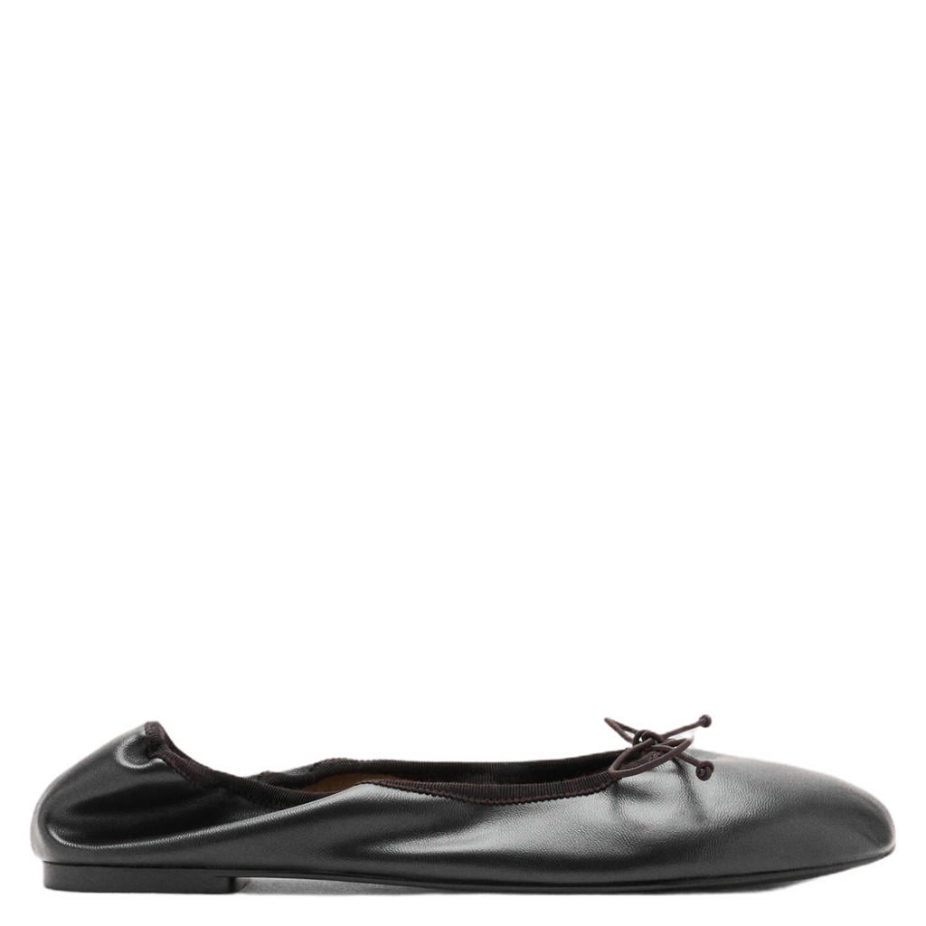 Donkerblauwe dames Mango imitatieleren ballerina's -