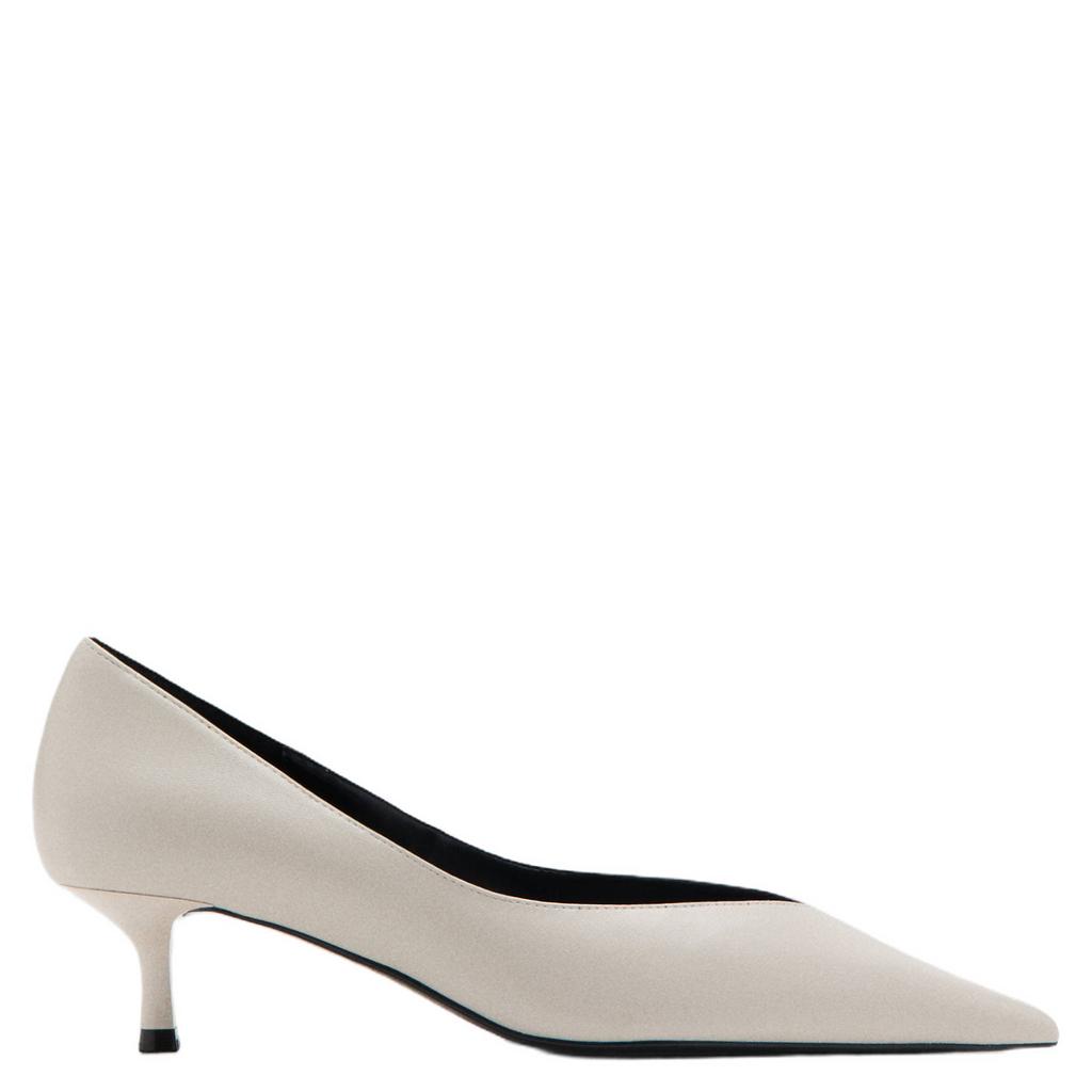 Ecru dames Mango imitatieleren pumps -