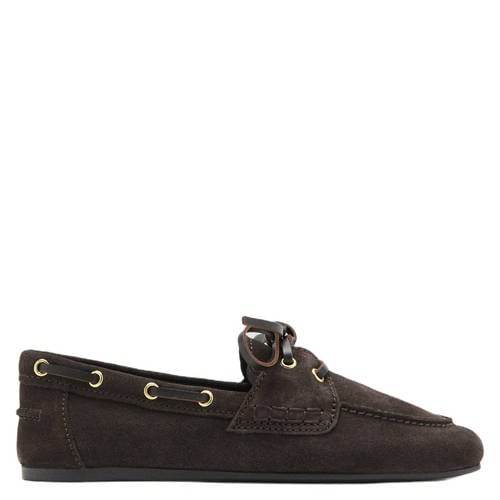 Mango suède bootschoenen donkerbruin