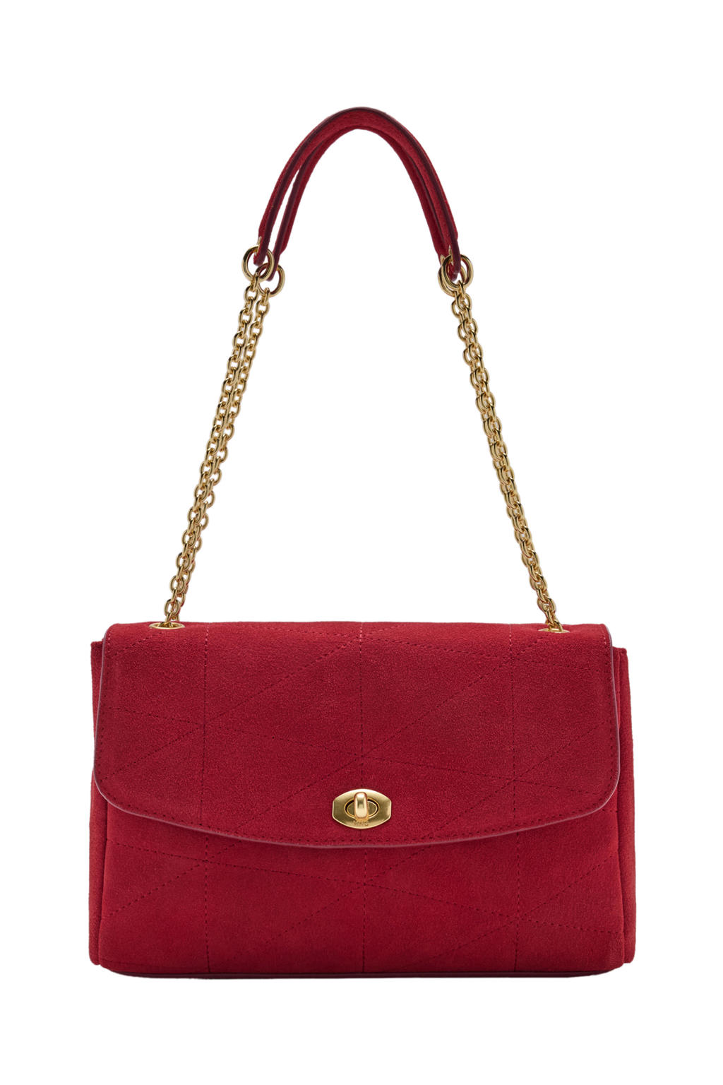 Mango suede schoudertas rood