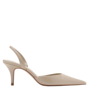 imitatieleren slingback pumps met hak en dierenprint - beige