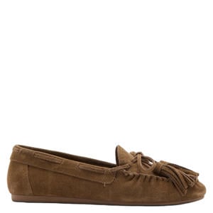 suède mocassins - bruin