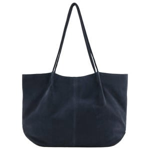 suede shopper blauw