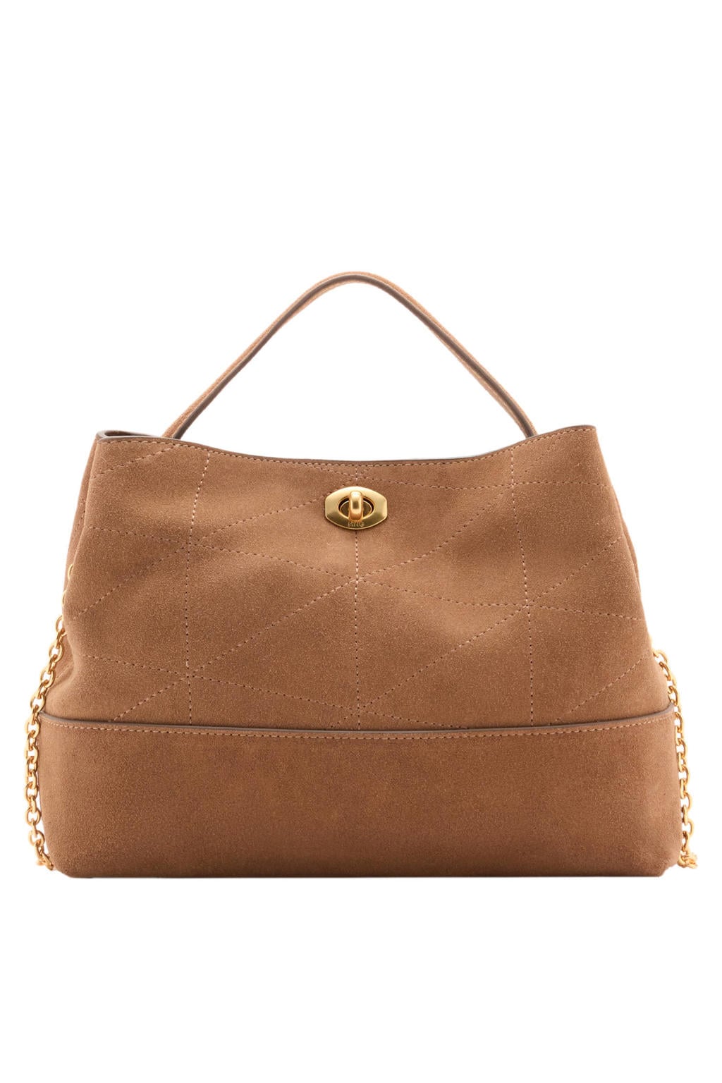 Mango suede handtas bruin