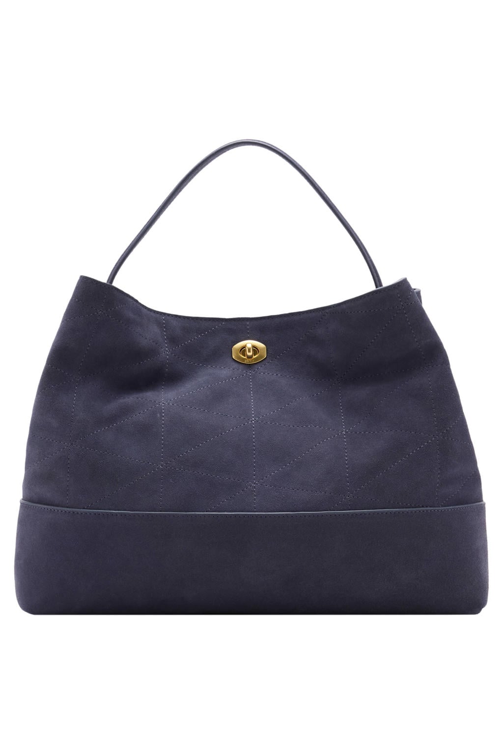 Mango suede schoudertas blauw