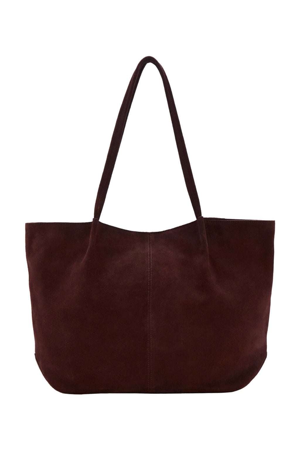 Mango suede shopper donkerrood