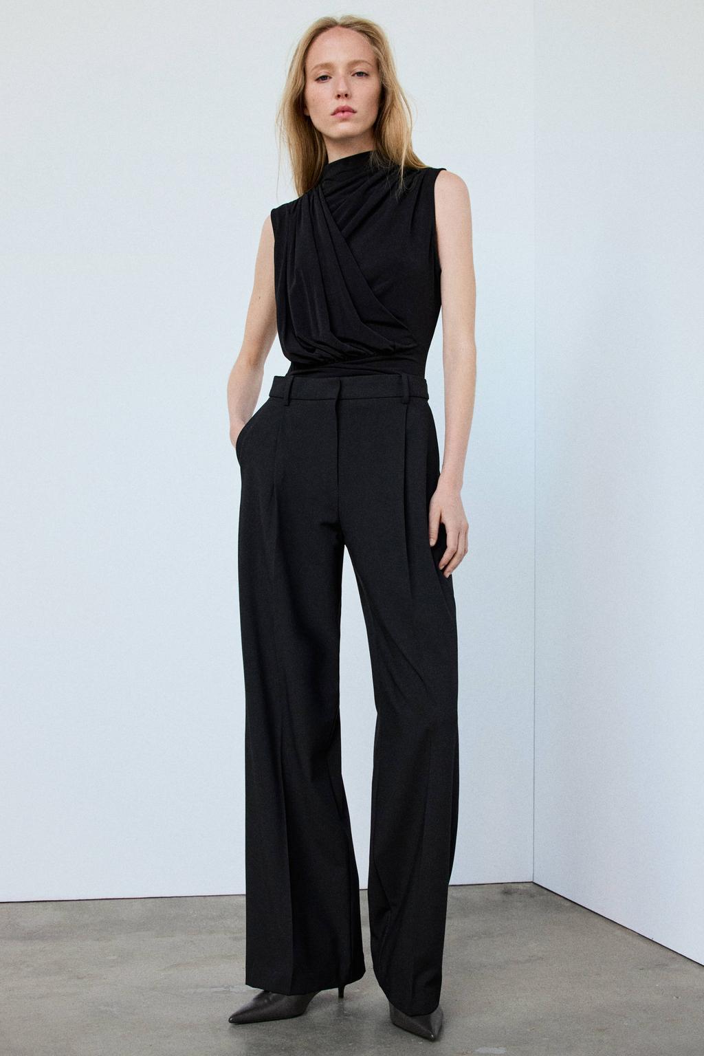 Zwarte dames Mango top van polyester met effen