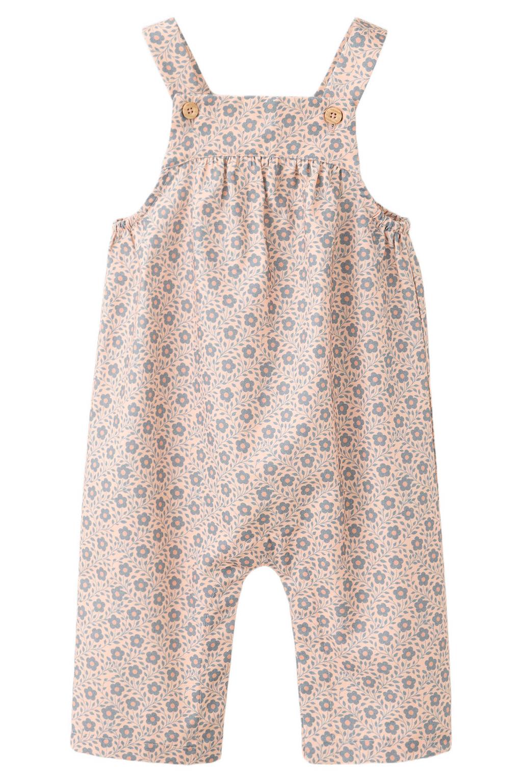 Mango Kids gebloemde tuinbroek - roze