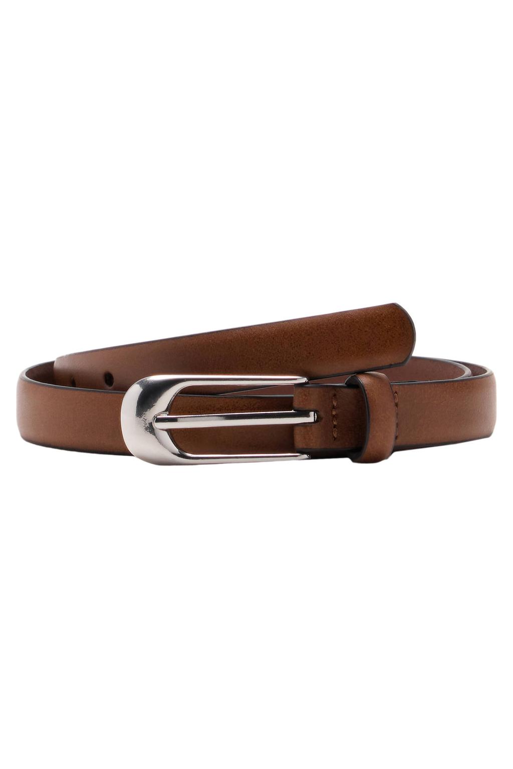Mango leren riem bruin