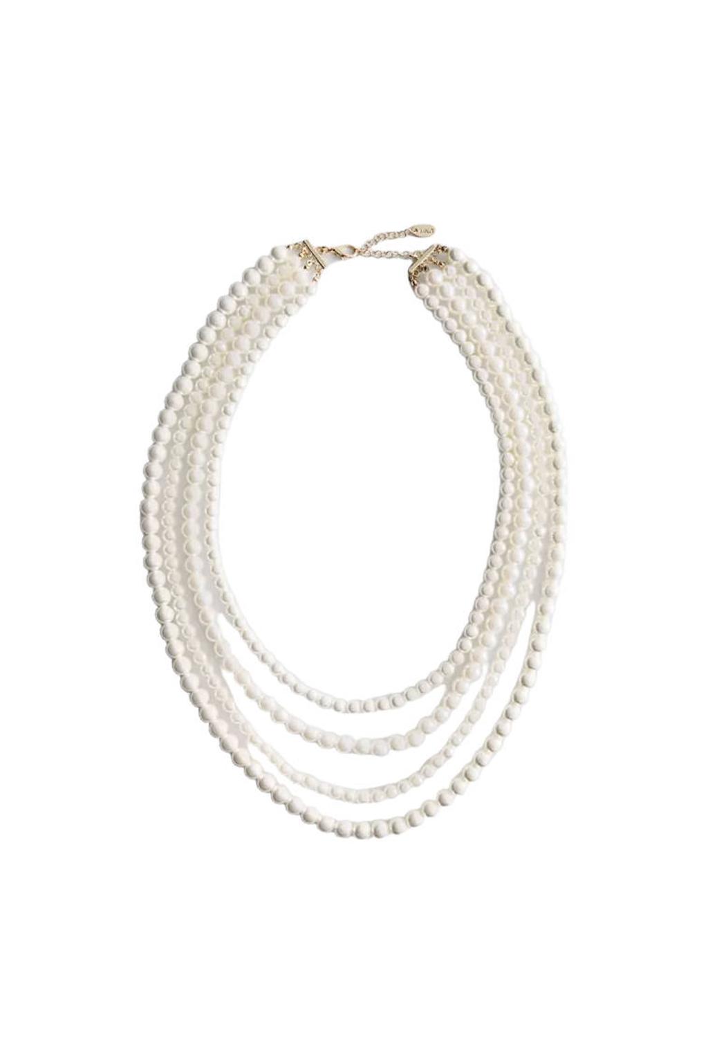 Mango gelaagde parelketting goudkleurig
