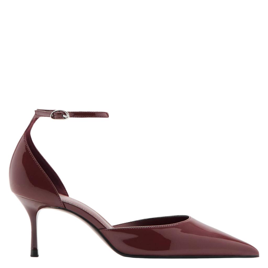 Bruine dames Mango lakleren pumps met naaldhak - met gesp
