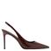 Mango lakleren slingback pumps met naaldhak - bruin