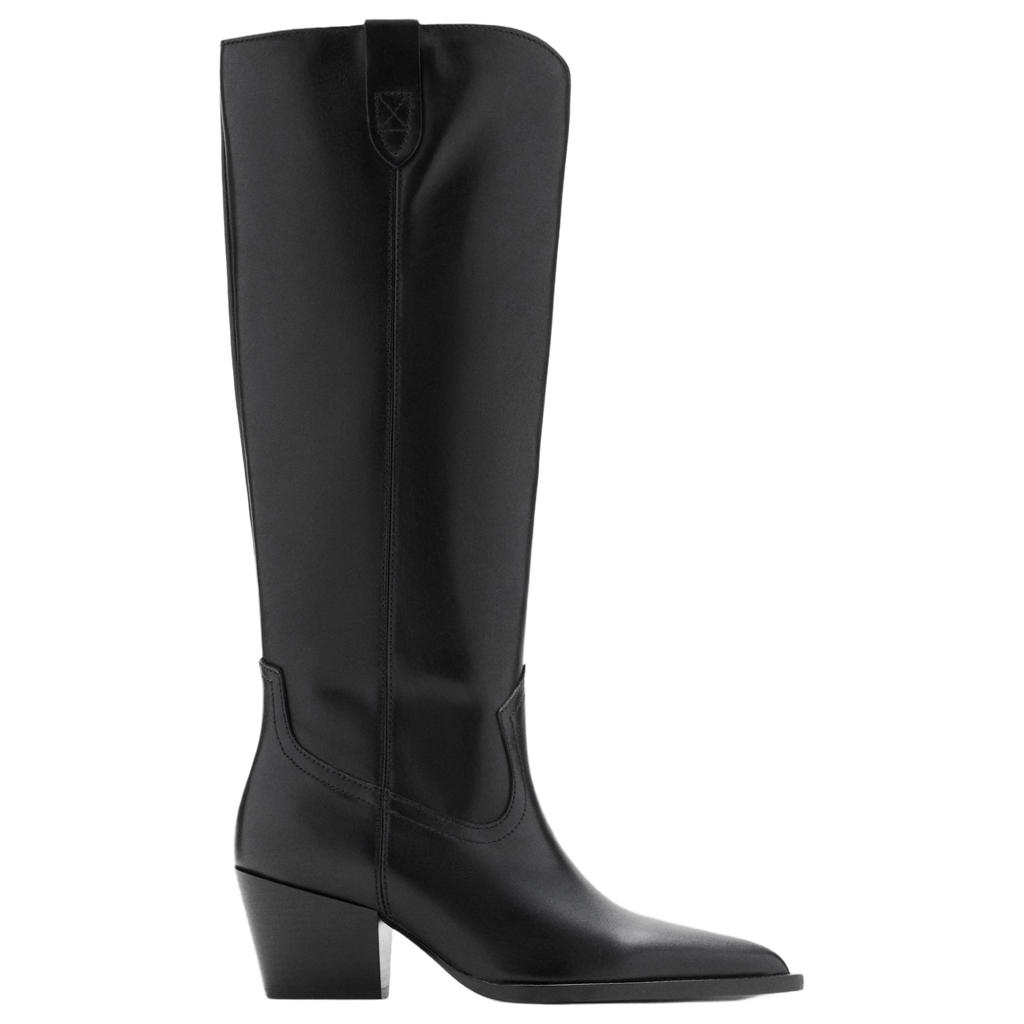 Mango western leren laarzen - zwart